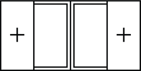 2 ante apribili centrali e 2 ante fisse laterali 2 ante apribili centrali e 2 ante fisse laterali